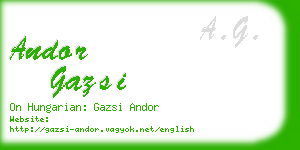 andor gazsi business card